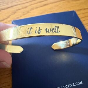 KEEP Collective Gold 'It Is Well' Cuff Bracelet